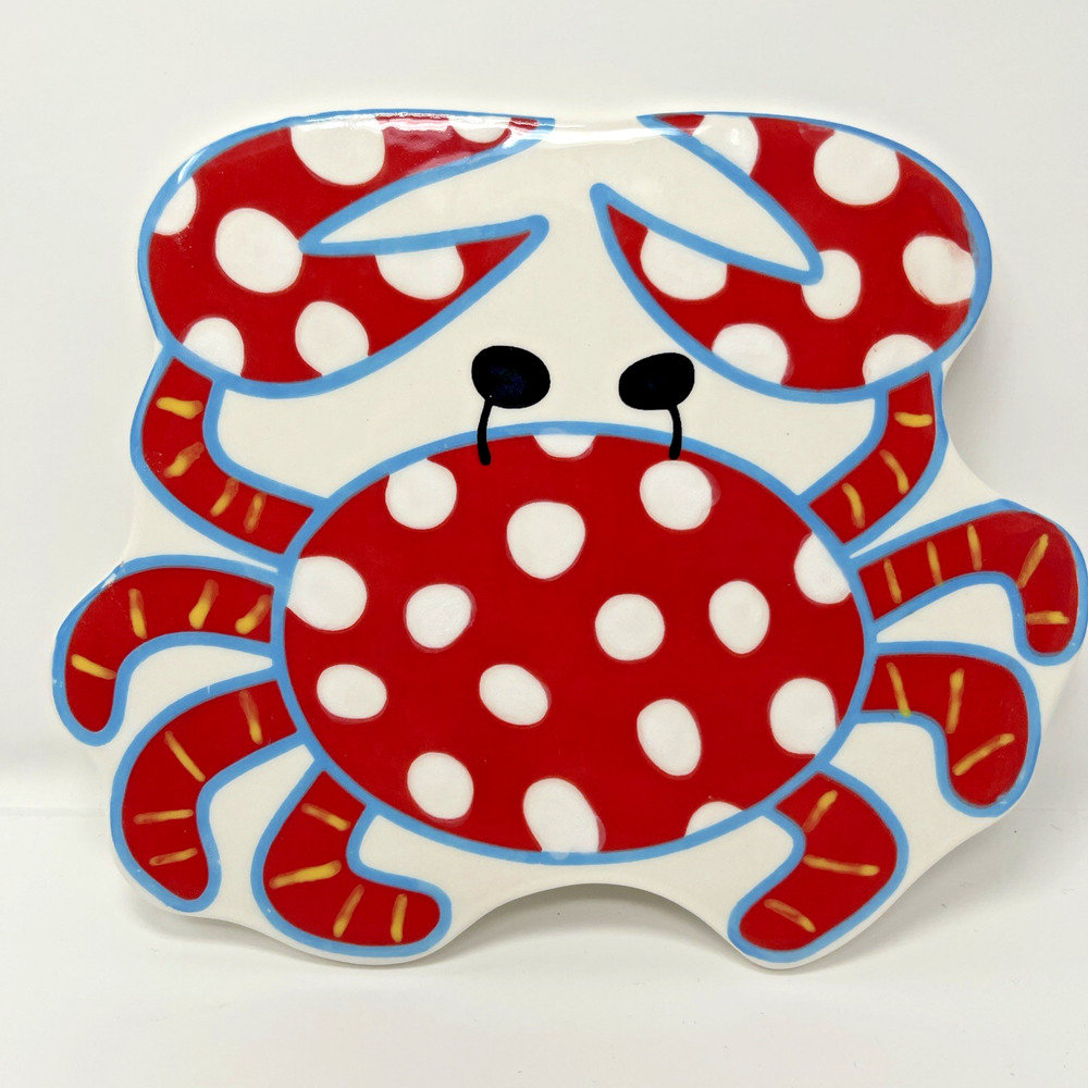 Coton Colors Happy Everything Big Red Crab Polka Dot Retired Nautical Beach